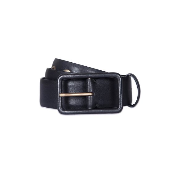 Women's 1.5 Inch Leather Belt Adjustable With A Wrapped Buckle Black S✋